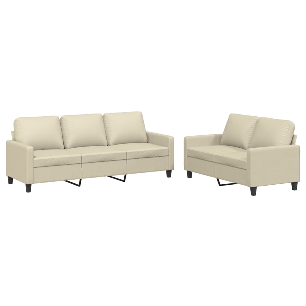 8721012063860_a_en_hd_1 vidaXL 2 Piece Sofa Set with Cushions Cream Faux Leather - Image 2
