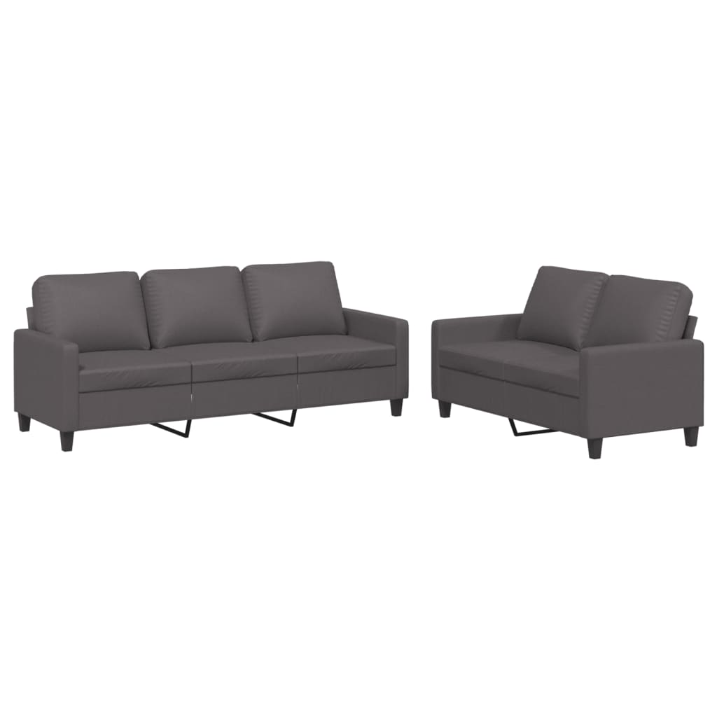 8721012063877_a_en_hd_1 vidaXL 2 Piece Sofa Set with Cushions Grey Faux Leather - Image 2