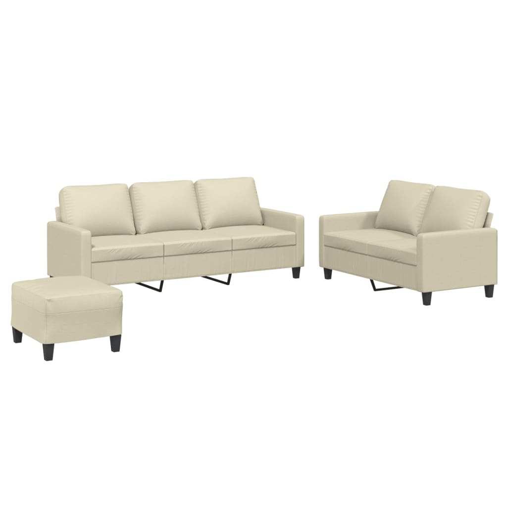 8721012063914_a_en_hd_1 vidaXL 3 Piece Sofa Set with Cushions Cream Faux Leather - Image 2