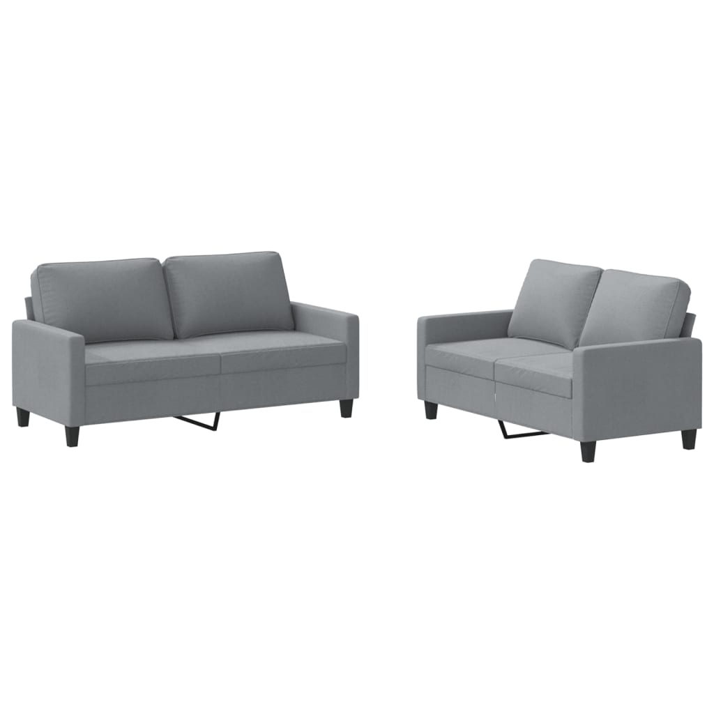 8721012064119_a_en_hd_1 vidaXL 2 Piece Sofa Set with Cushions Light Grey Fabric - Image 2