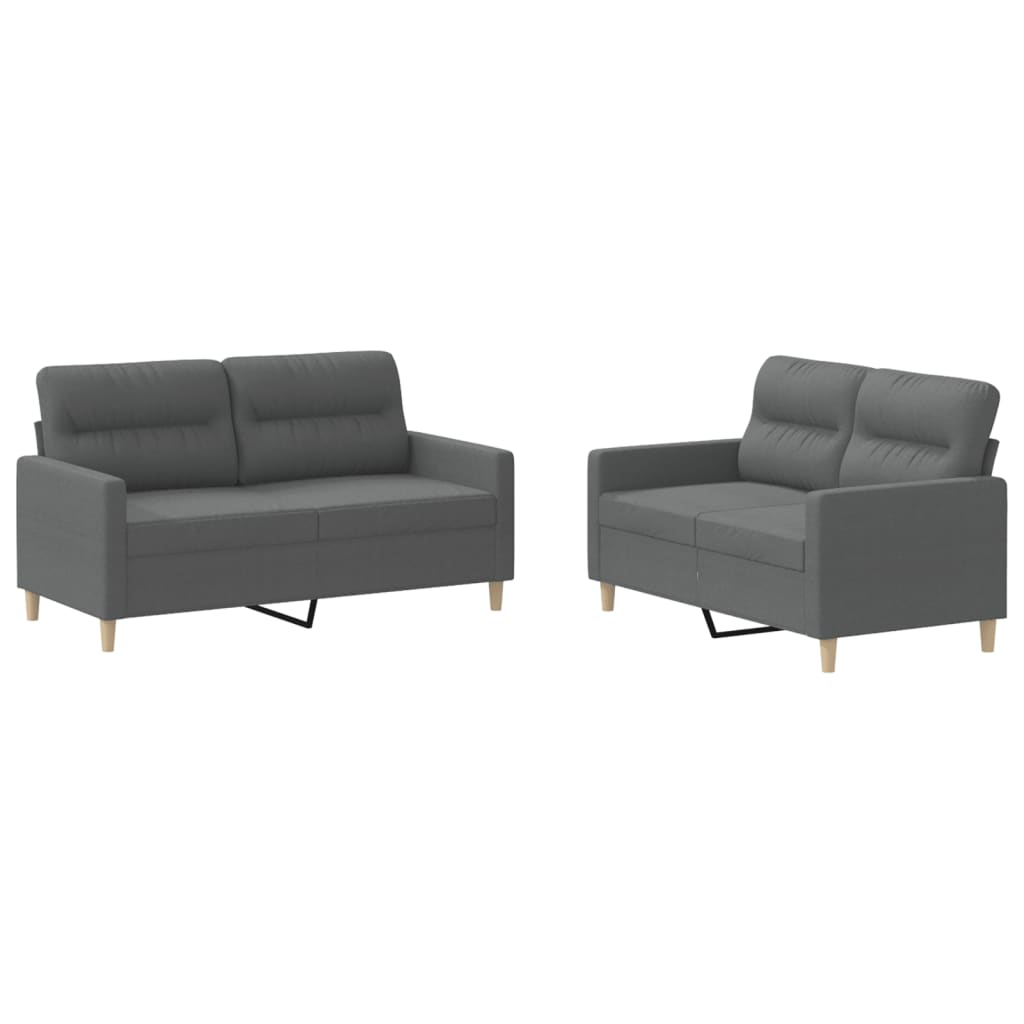 8721012065369_a_en_hd_1 vidaXL 2 Piece Sofa Set with Cushions Dark Grey Fabric - Image 2
