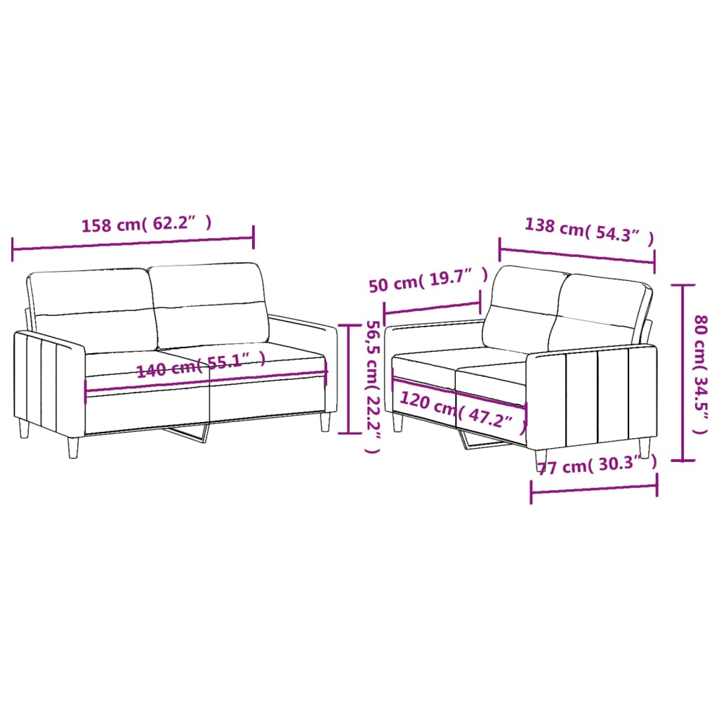 8721012065369_g_en_hd_4 vidaXL 2 Piece Sofa Set with Cushions Dark Grey Fabric - Image 6