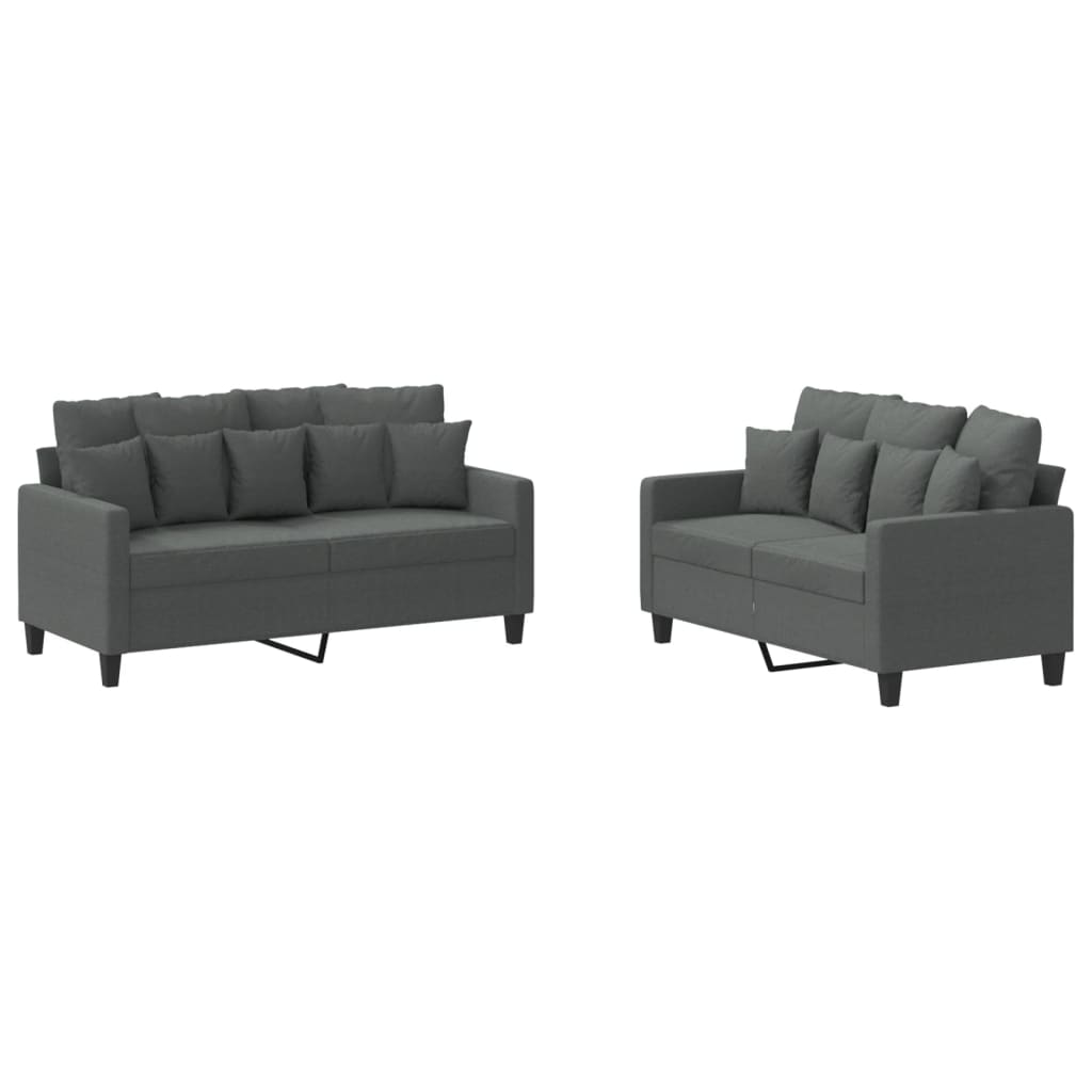 8721012066168_a_en_hd_1 vidaXL 2 Piece Sofa Set with Cushions Dark Grey Fabric - Image 2