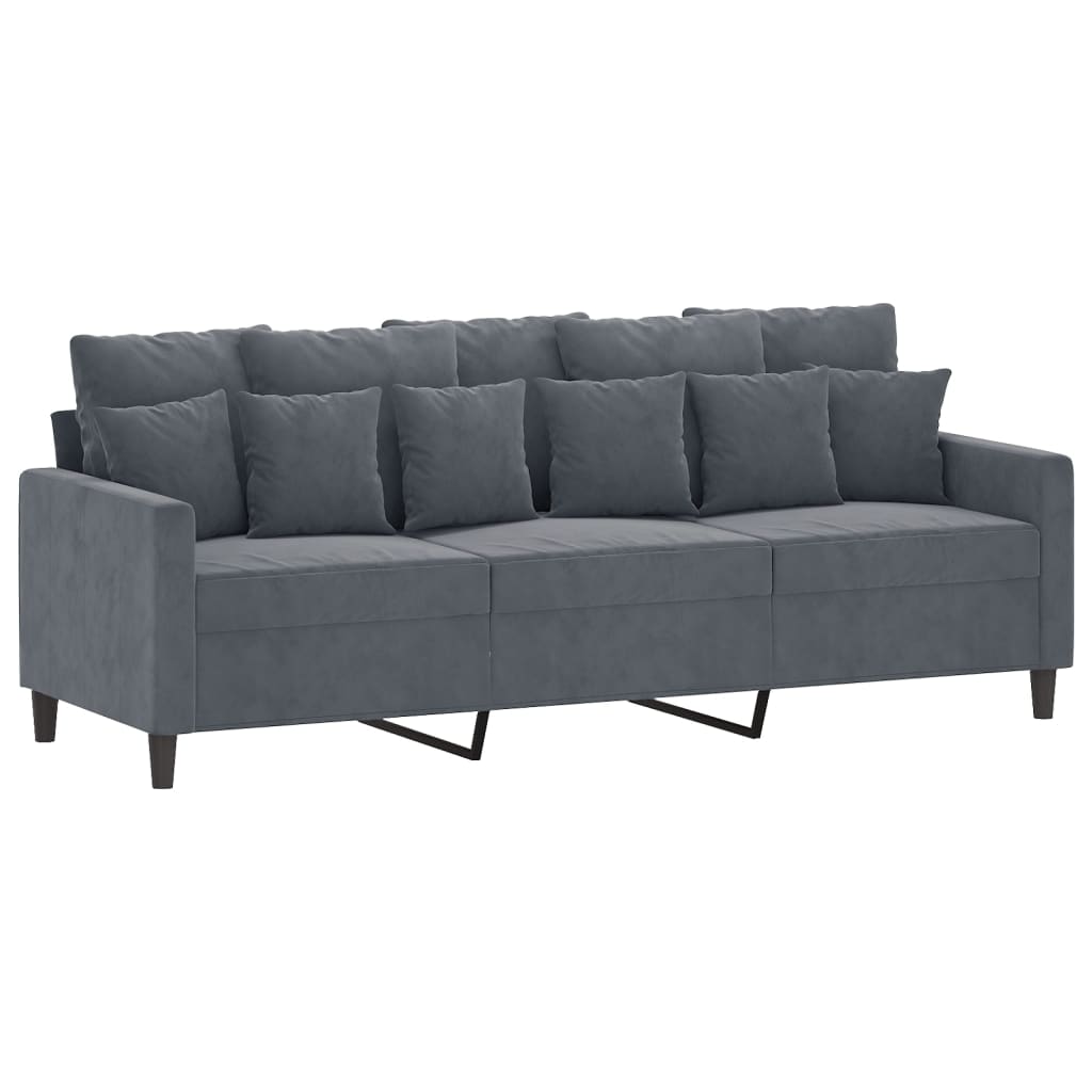 8721012066885_g_en_hd_2 vidaXL 2 Piece Sofa Set with Cushions Dark Grey Velvet - Image 4
