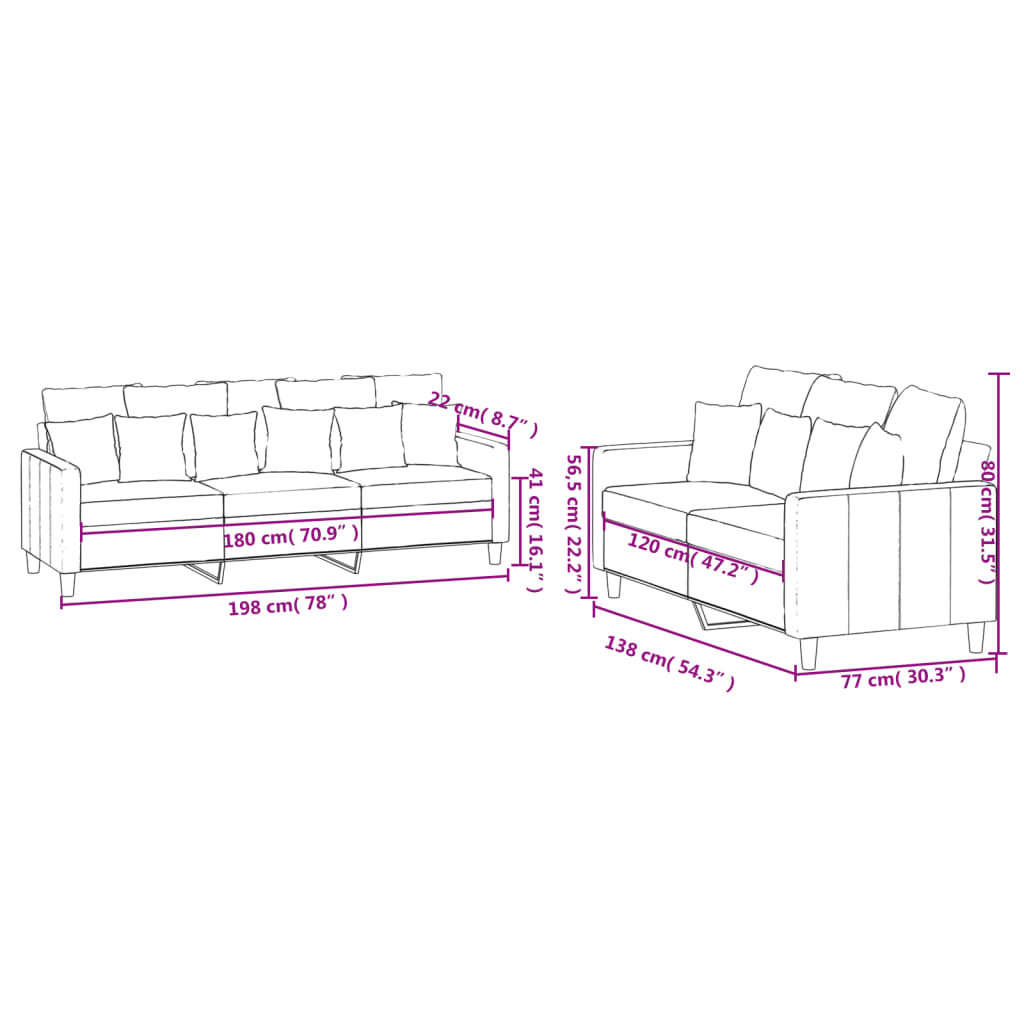 8721012066885_g_en_hd_5 vidaXL 2 Piece Sofa Set with Cushions Dark Grey Velvet - Image 7