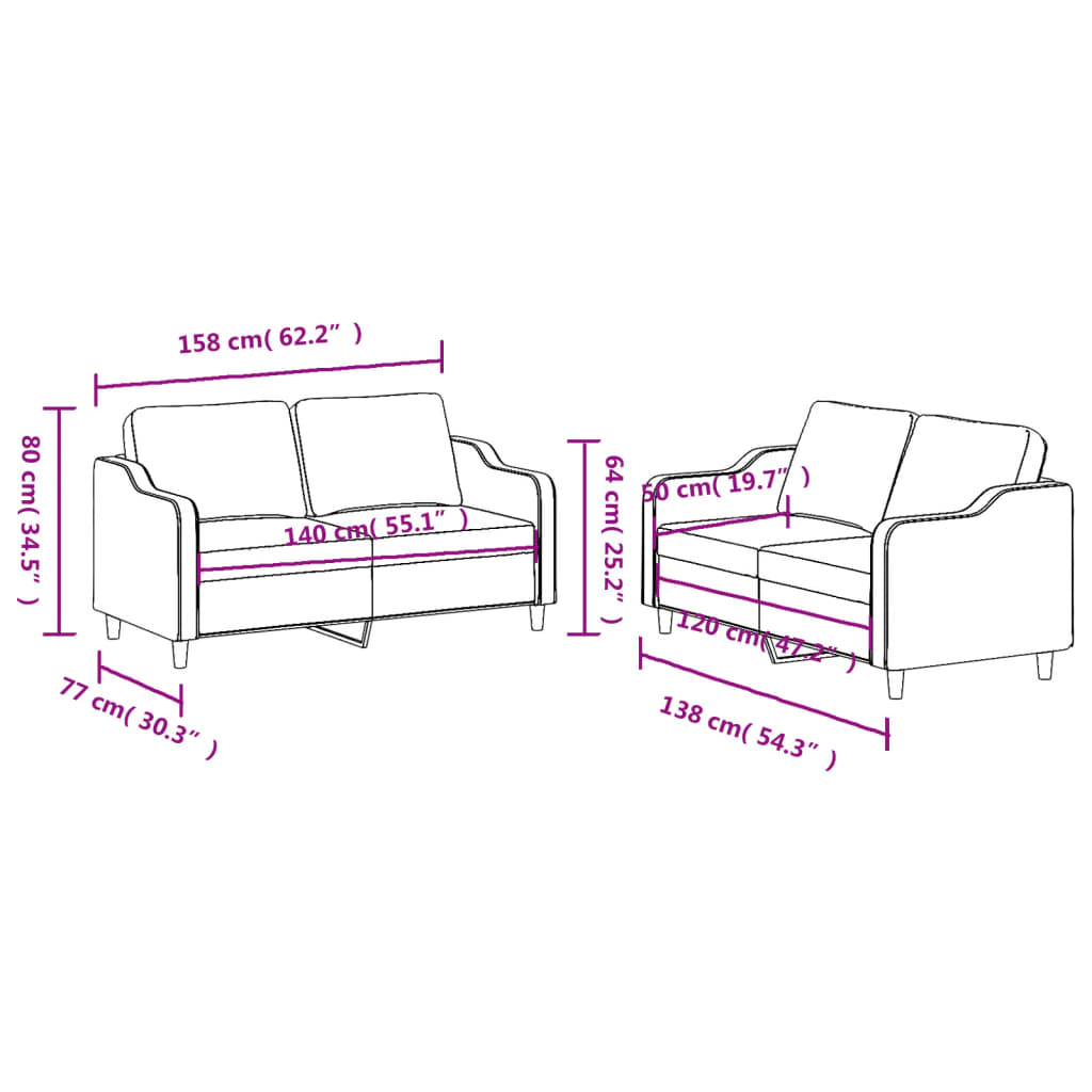 8721012067738_g_en_hd_4 vidaXL 2 Piece Sofa Set with Cushions Black Fabric - Image 6
