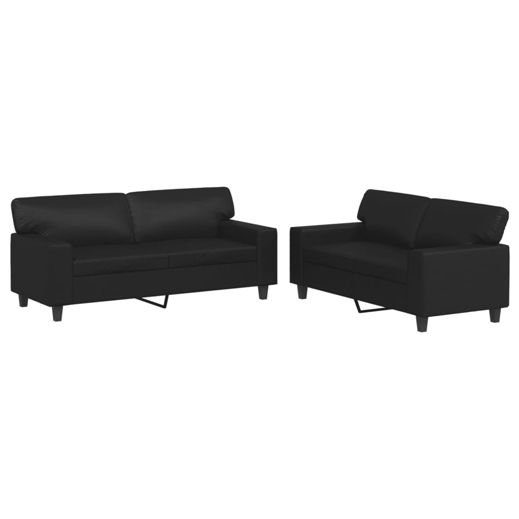 8721012068810_a_en_hd_1 vidaXL 2 Piece Sofa Set Black Faux Leather - Image 2