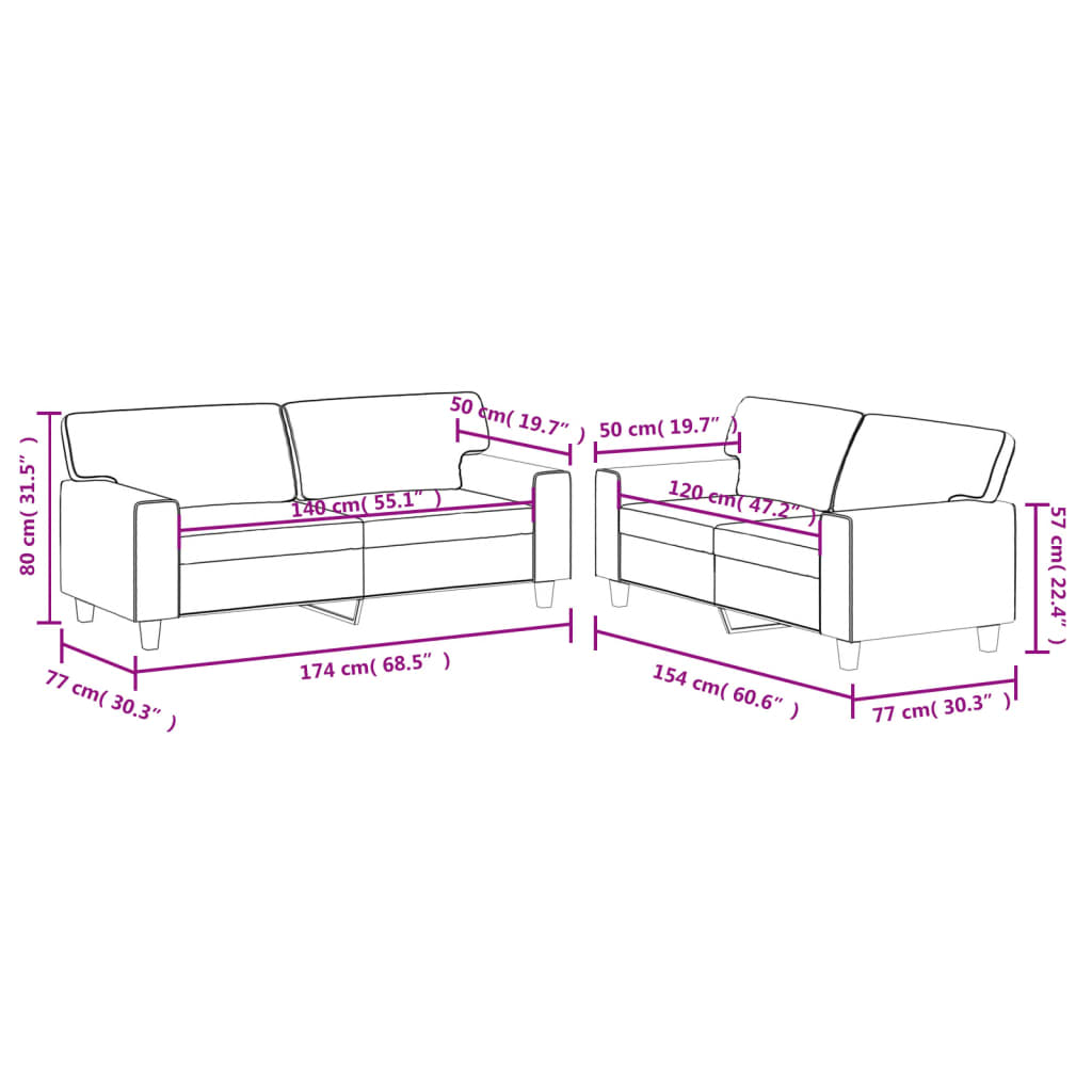 8721012068810_g_en_hd_5 vidaXL 2 Piece Sofa Set Black Faux Leather - Image 7