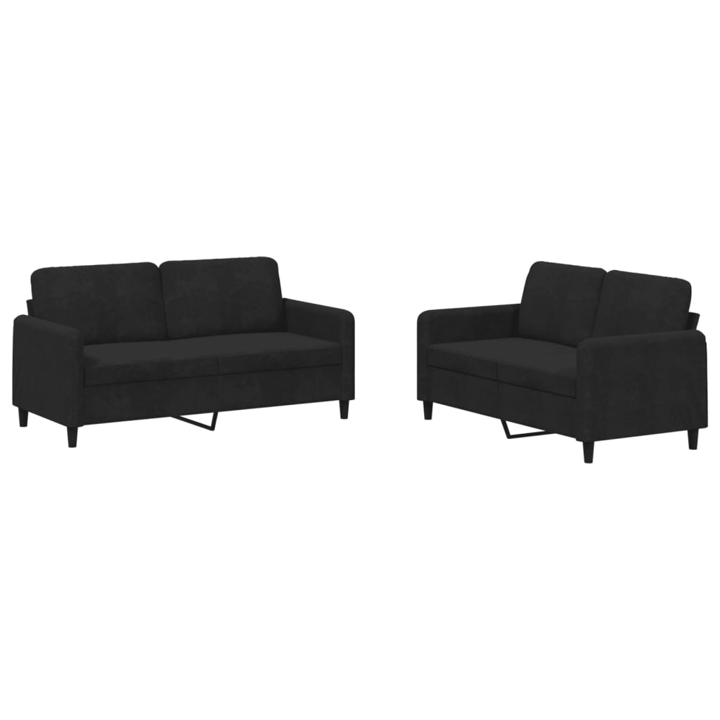 8721012069466_a_en_hd_1 vidaXL 2 Piece Sofa Set Black Velvet - Image 2