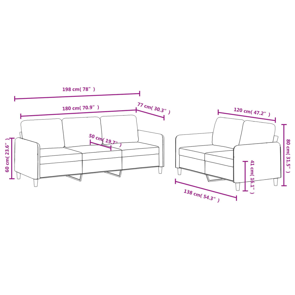 8721012069817_g_en_hd_5 vidaXL 2 Piece Sofa Set Light Grey Velvet - Image 7