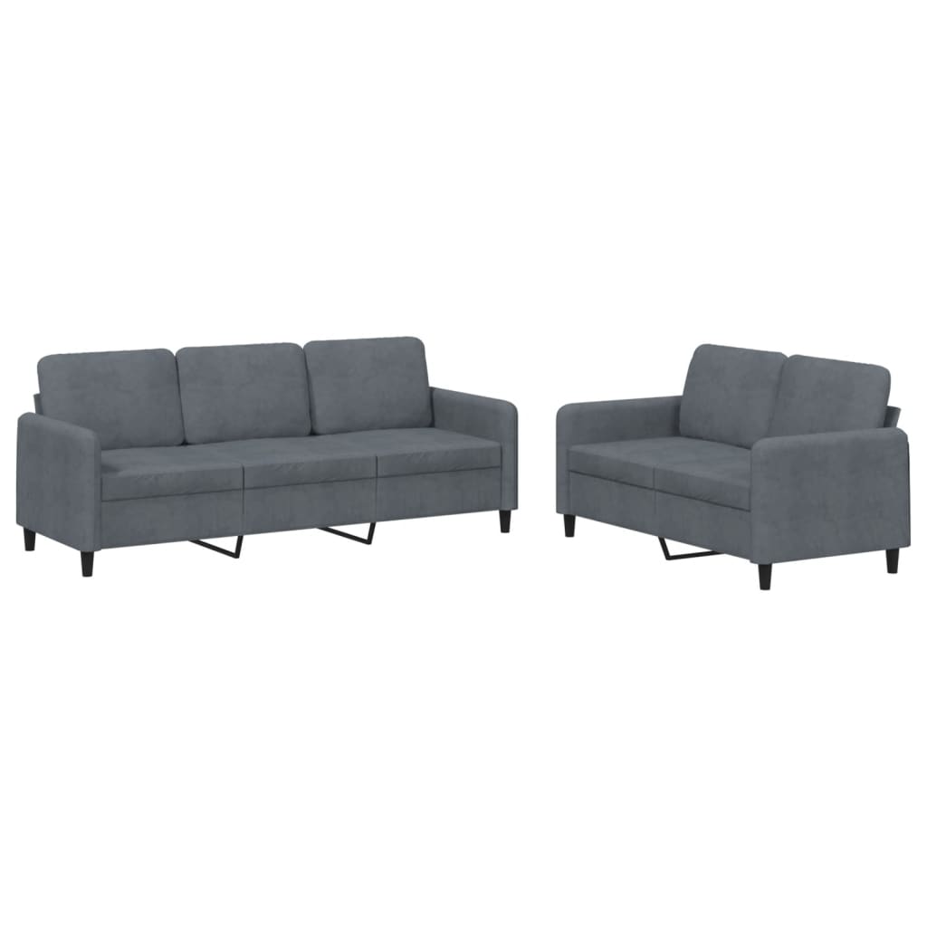8721012069824_a_en_hd_1 vidaXL 2 Piece Sofa Set Dark Grey Velvet - Image 2