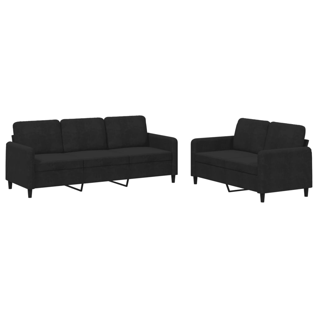 8721012069862_a_en_hd_1 vidaXL 2 Piece Sofa Set Black Velvet - Image 2