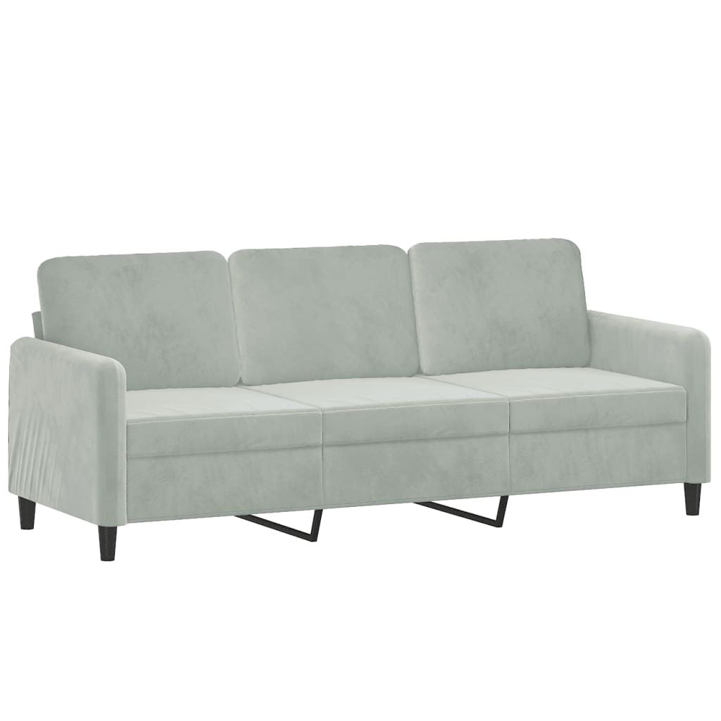 8721012070011_g_en_hd_2 vidaXL 2 Piece Sofa Set with Pillows Light Grey Velvet - Image 4