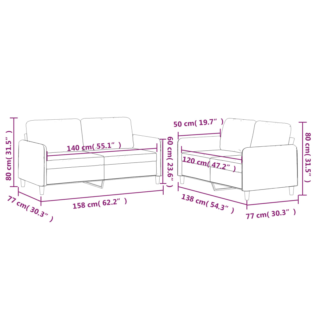 8721012070578_g_en_hd_5 vidaXL 2 Piece Sofa Set with Cushions Black Fabric - Image 7