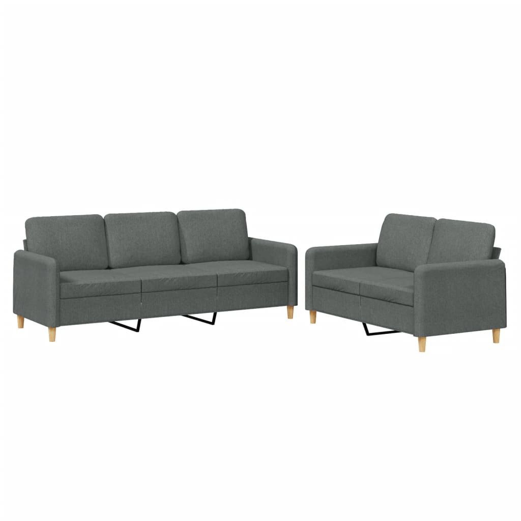 8721012070868_a_en_hd_1 vidaXL 2 Piece Sofa Set with Cushions Dark Grey Fabric - Image 2