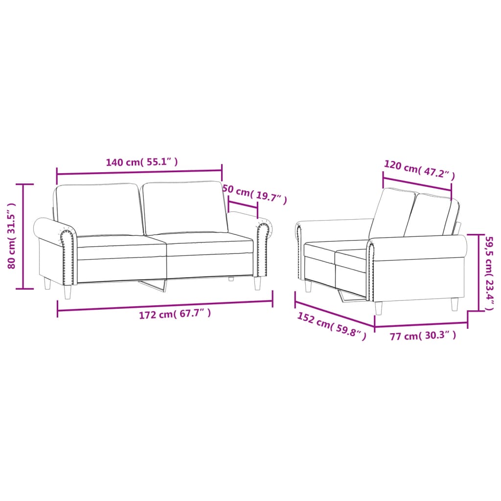 8721012071780_g_en_hd_5 vidaXL 2 Piece Sofa Set with Cushions Dark Grey Velvet - Image 7