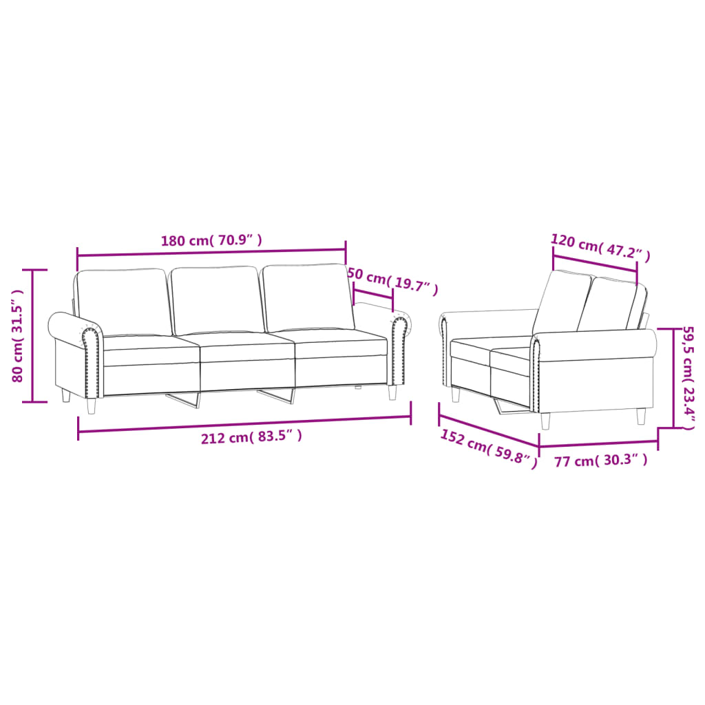 8721012072183_g_en_hd_5 vidaXL 2 Piece Sofa Set with Cushions Dark Grey Velvet - Image 7