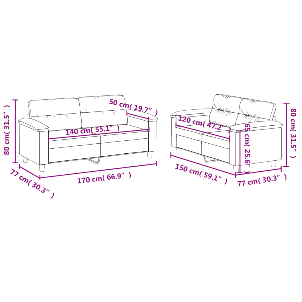 8721012072831_g_en_hd_5 vidaXL 2 Piece Sofa Set with Cushions Dark Grey Microfibre Fabric - Image 7