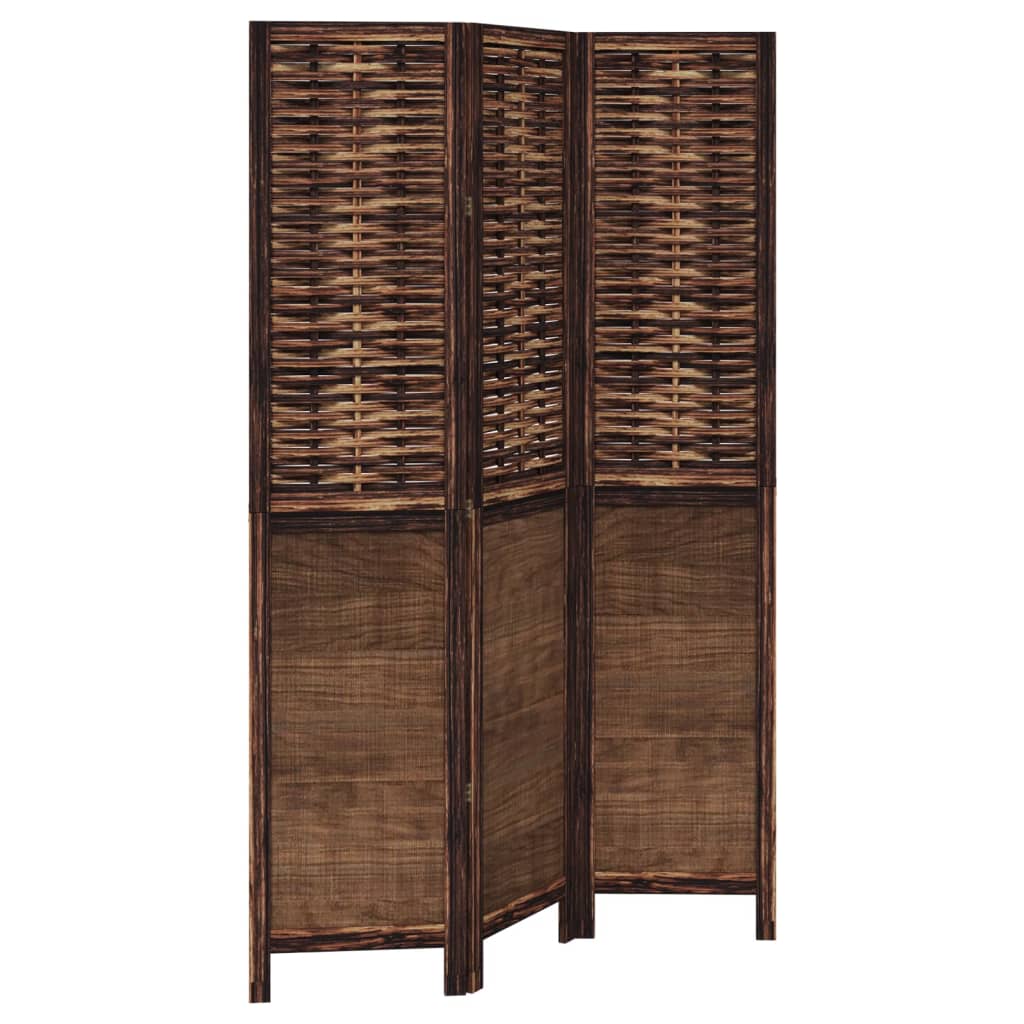 8721012073982_a_en_hd_1 vidaXL Room Divider 3 Panels Dark Brown Solid Wood Paulownia - Image 2