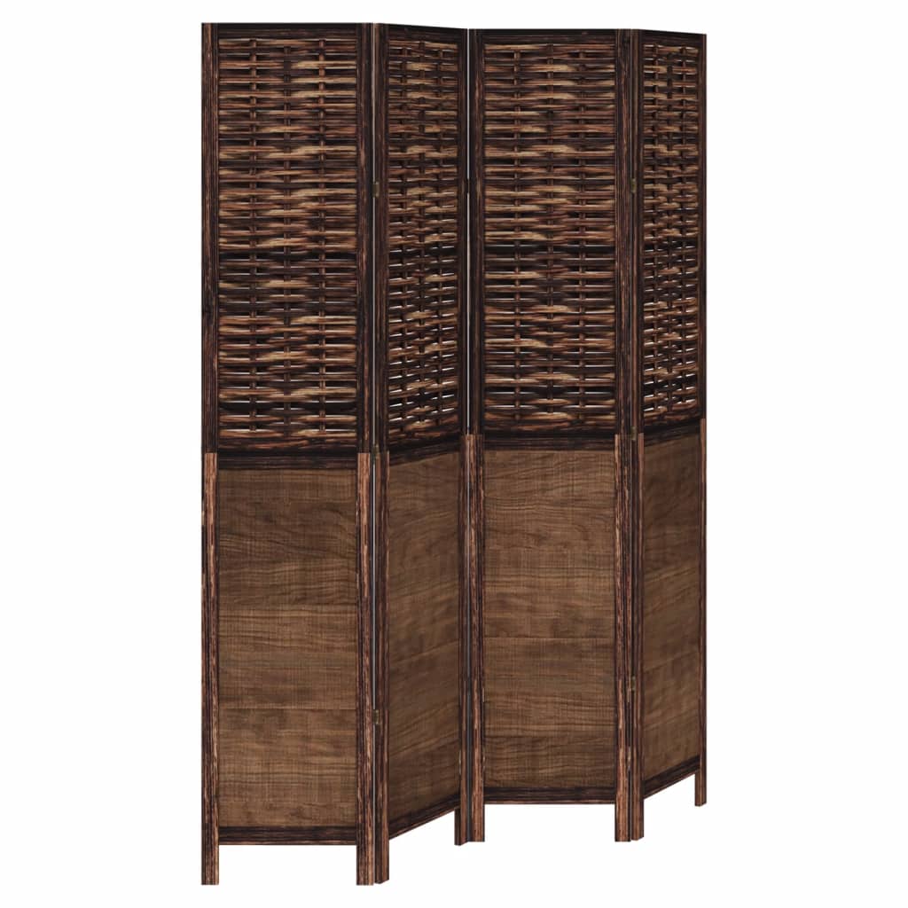 8721012074033_a_en_hd_1 vidaXL Room Divider 4 Panels Dark Brown Solid Wood Paulownia - Image 2