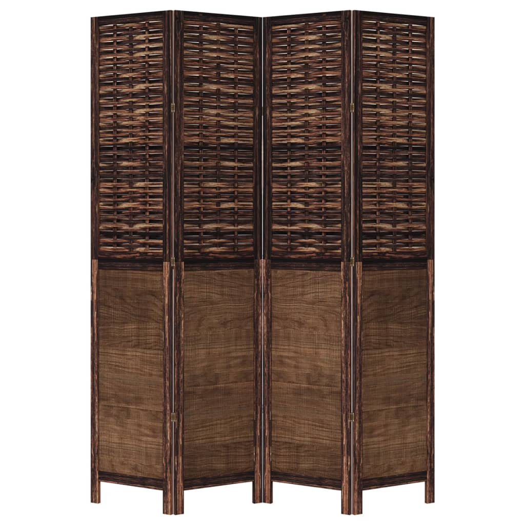 8721012074033_g_en_hd_2 vidaXL Room Divider 4 Panels Dark Brown Solid Wood Paulownia - Image 4