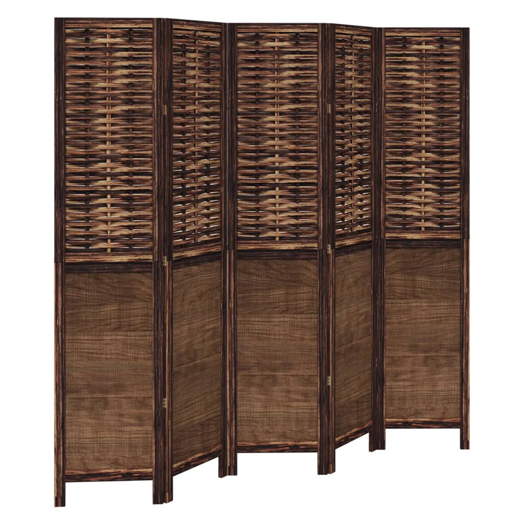 8721012074064_a_en_hd_1 vidaXL Room Divider 5 Panels Dark Brown Solid Wood Paulownia - Image 2