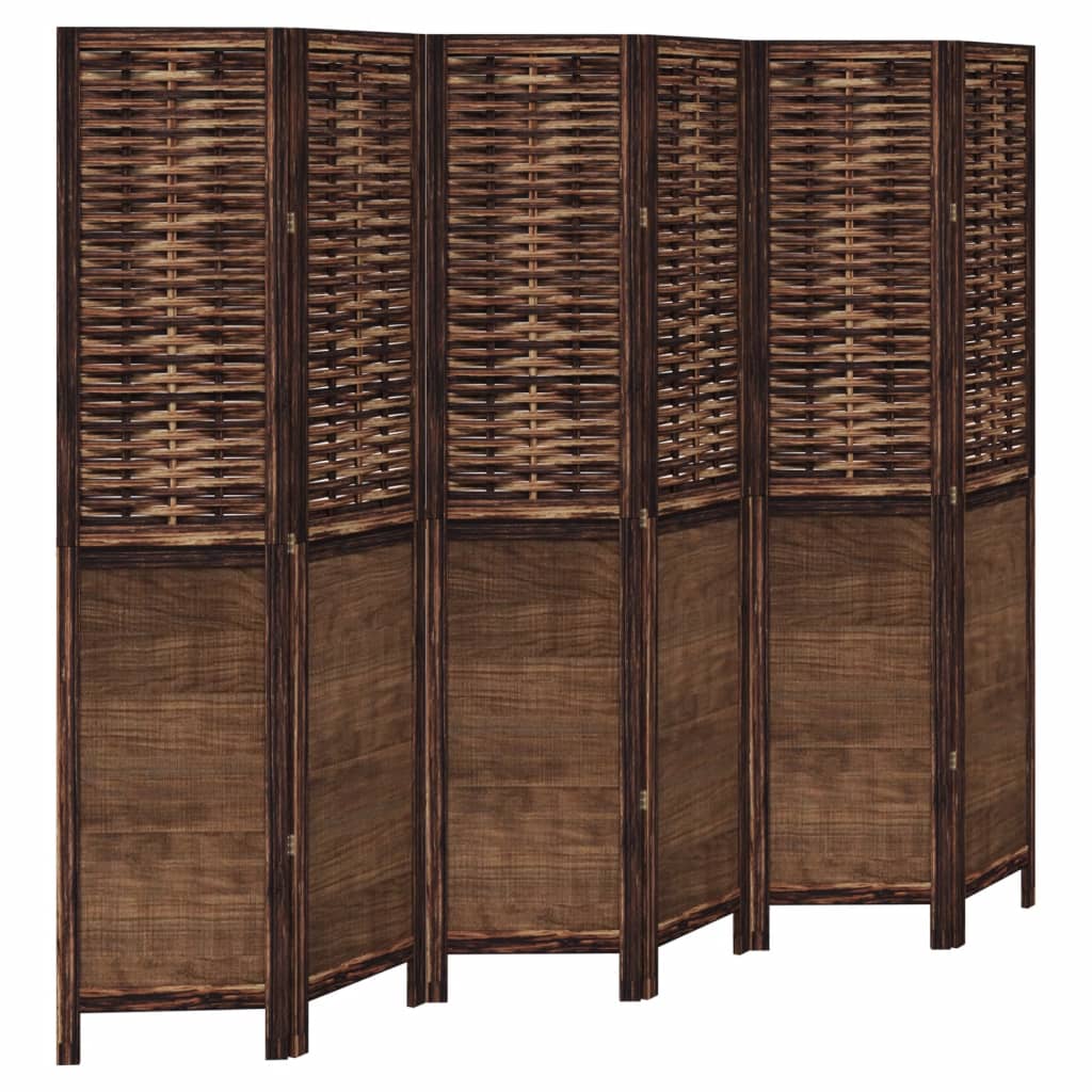 8721012074101_a_en_hd_1 vidaXL Room Divider 6 Panels Dark Brown Solid Wood Paulownia - Image 2