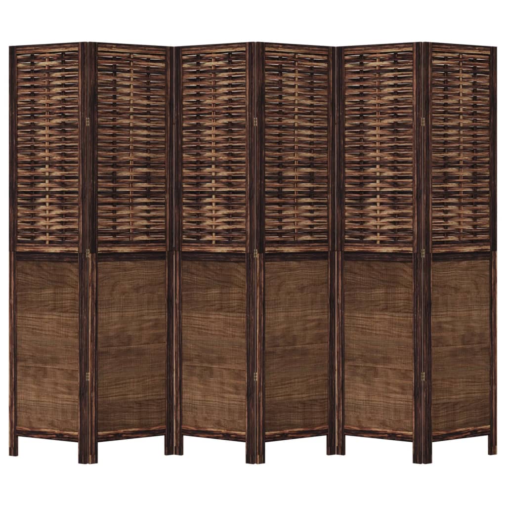 8721012074101_g_en_hd_2 vidaXL Room Divider 6 Panels Dark Brown Solid Wood Paulownia - Image 4