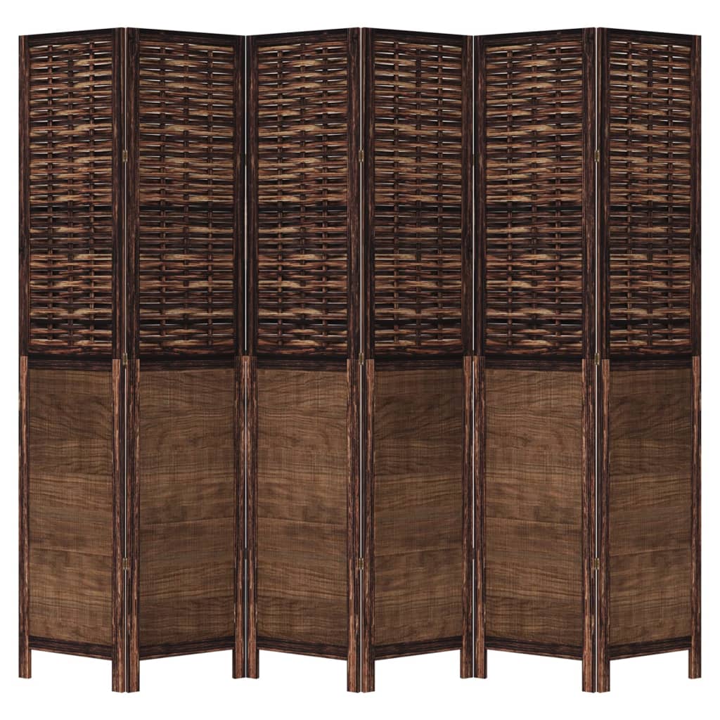 8721012074118_a_en_hd_1 vidaXL Room Divider 6 Panels Dark Brown Solid Wood Paulownia - Image 2