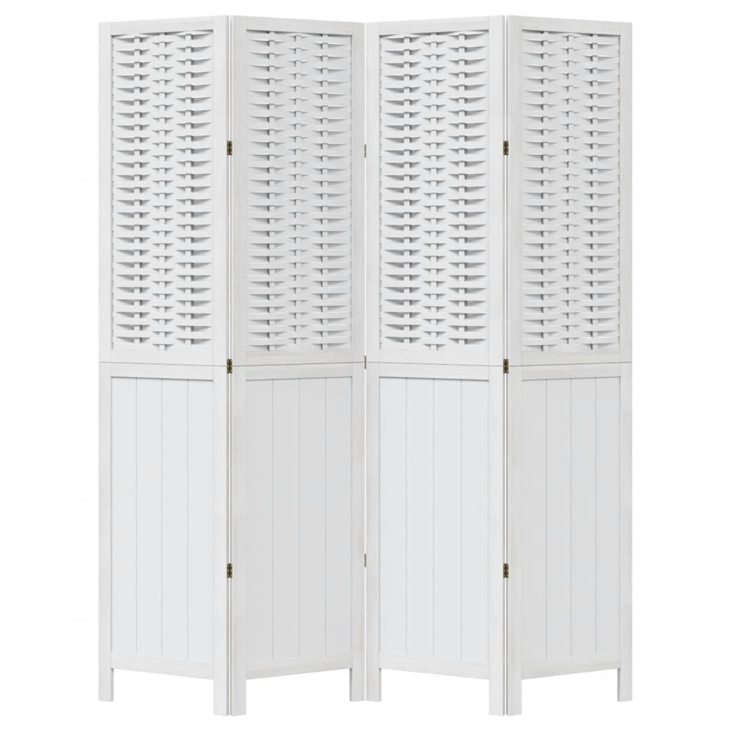 8721012074187_g_en_hd_2 vidaXL Room Divider 4 Panels White Solid Wood Paulownia - Image 4