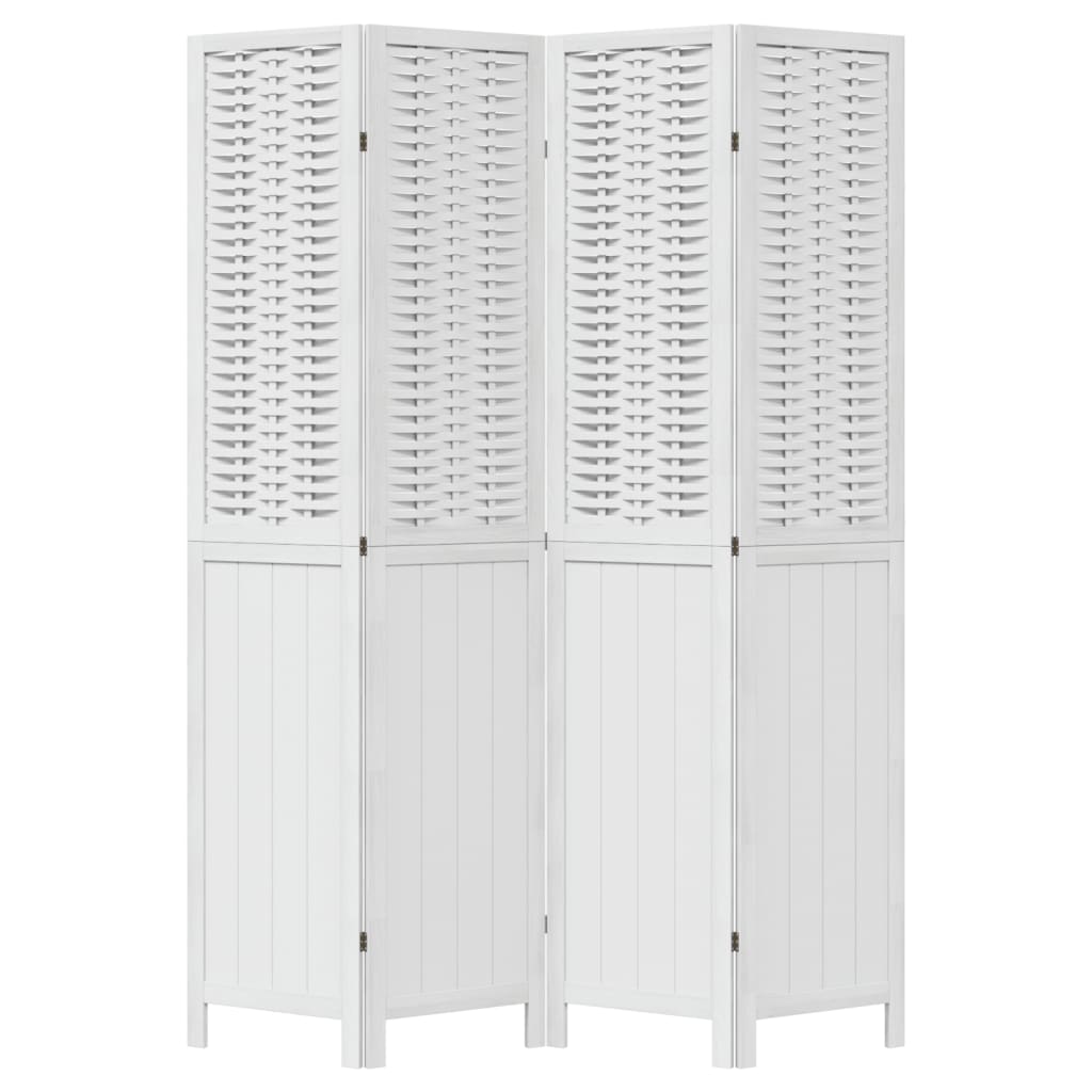 8721012074194_g_en_hd_2 vidaXL Room Divider 4 Panels White Solid Wood Paulownia - Image 4