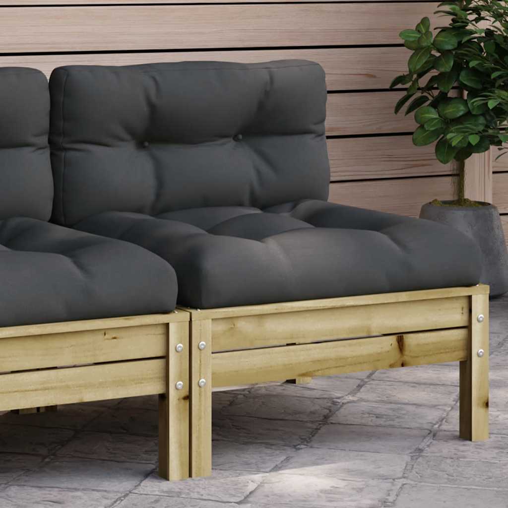 8721012079052_m_en_hd_1 vidaXL Garden Sofa Armless with Cushions Impregnated Wood Pine - Image 1