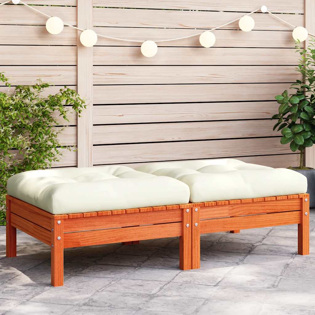 8721012079151_m_en_hd_1 vidaXL Garden Footstools with Cushions 2 pcs Wax Brown Solid Wood Pine - Image 1