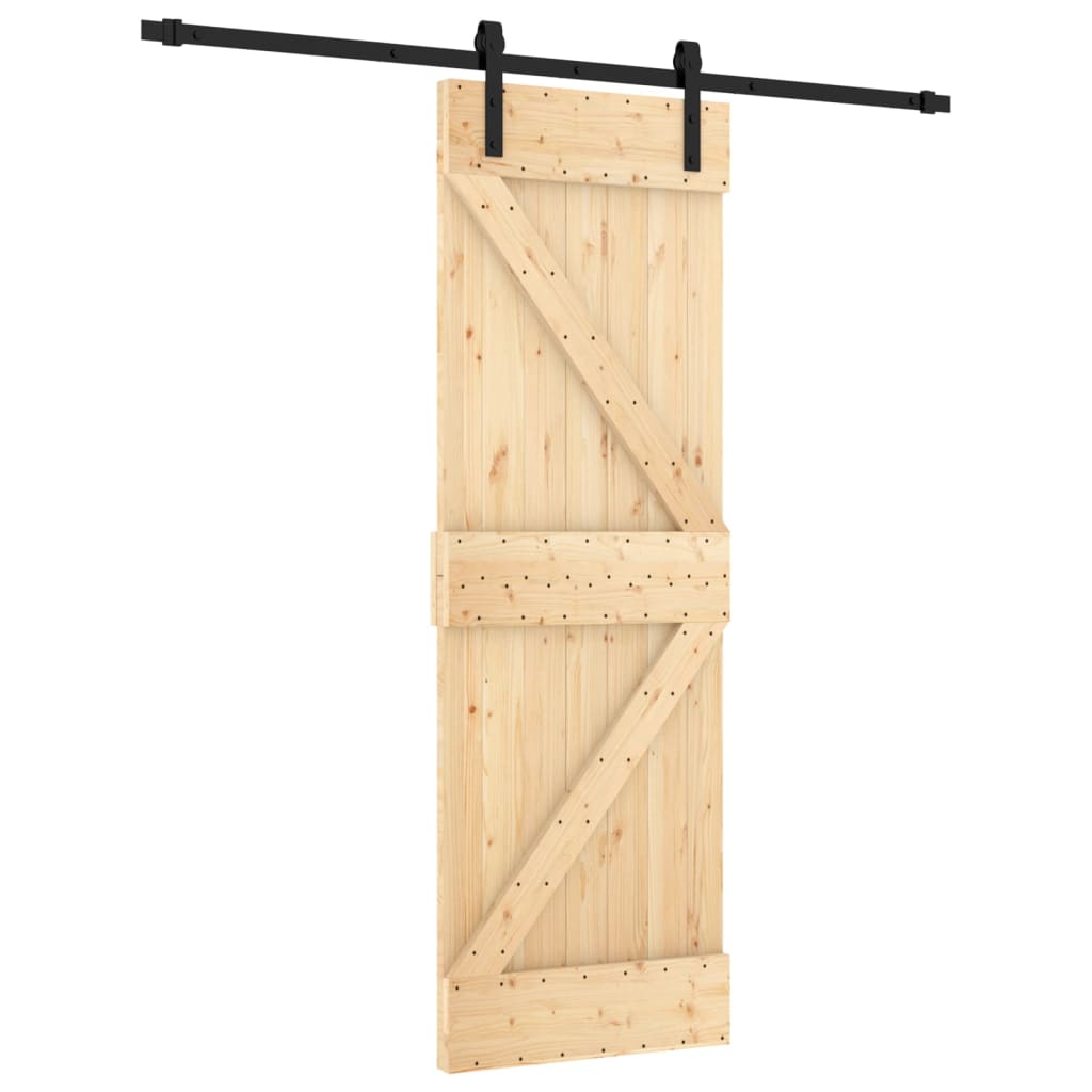 8721012080386_a_en_hd_1 vidaXL Sliding Door with Hardware Set 70x210 cm Solid Wood Pine - Image 2