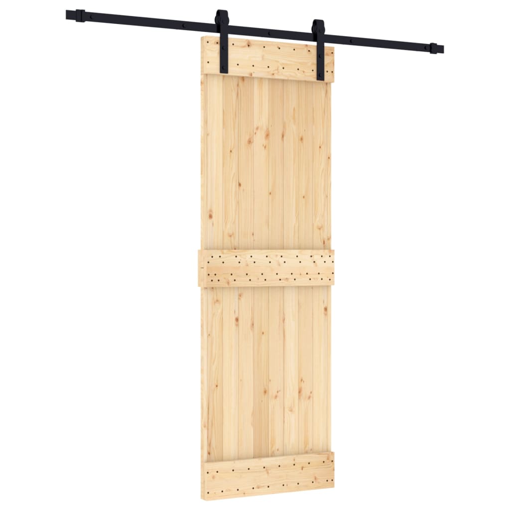 8721012080416_a_en_hd_1 vidaXL Sliding Door with Hardware Set 70x210 cm Solid Wood Pine - Image 2