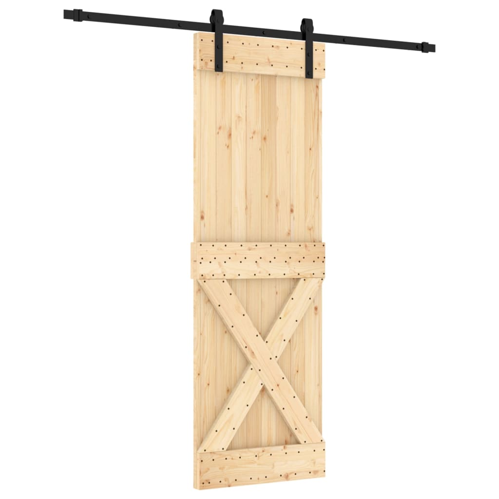8721012080539_a_en_hd_1 vidaXL Sliding Door with Hardware Set 70x210 cm Solid Wood Pine - Image 2