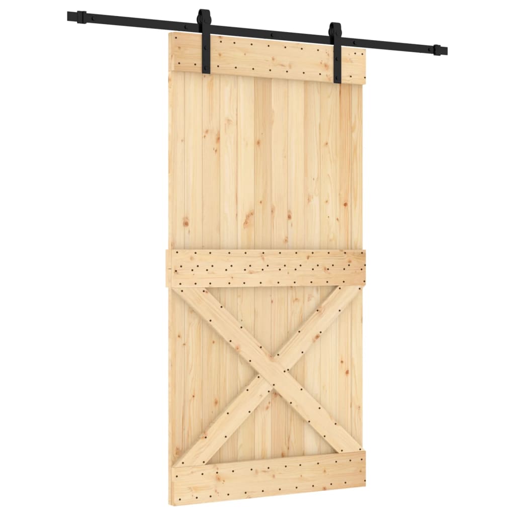 8721012080584_a_en_hd_1 vidaXL Sliding Door with Hardware Set 100x210 cm Solid Wood Pine - Image 2