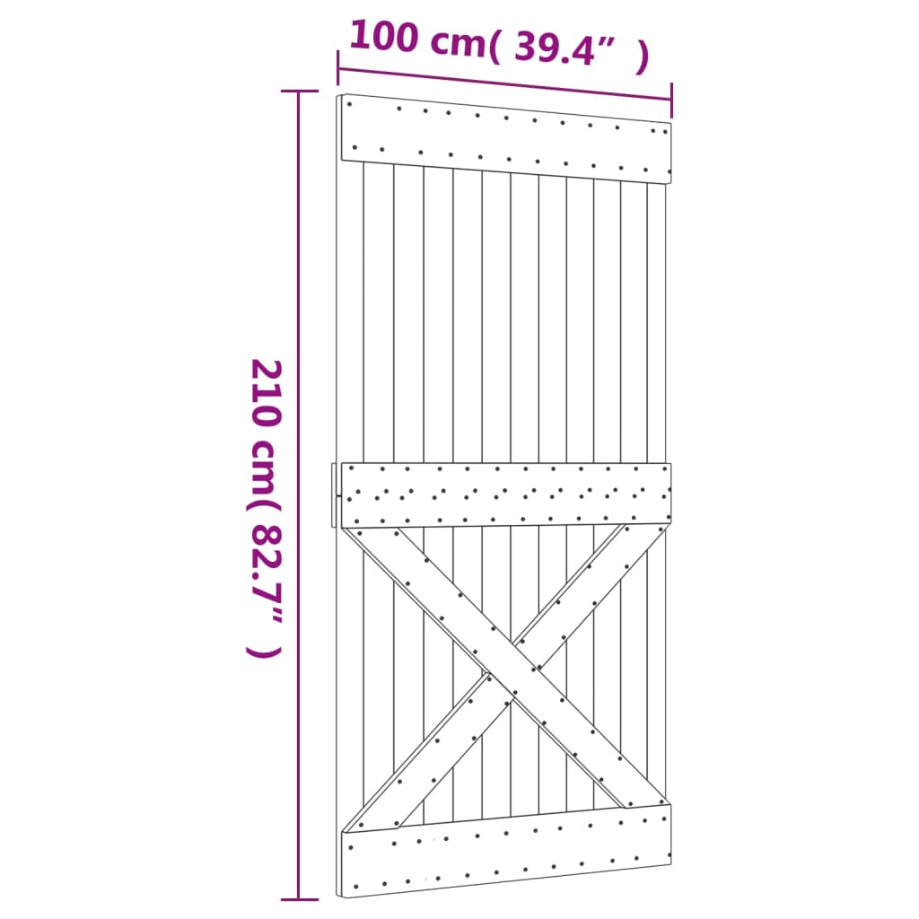8721012080584_g_en_hd_9 vidaXL Sliding Door with Hardware Set 100x210 cm Solid Wood Pine - Image 11