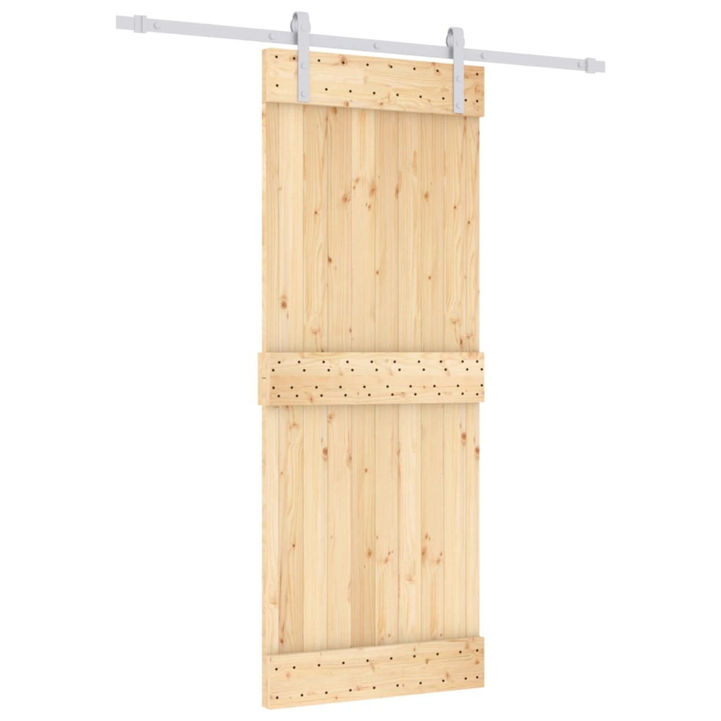 8721012080645_a_en_hd_1 vidaXL Sliding Door with Hardware Set 80x210 cm Solid Wood Pine - Image 2