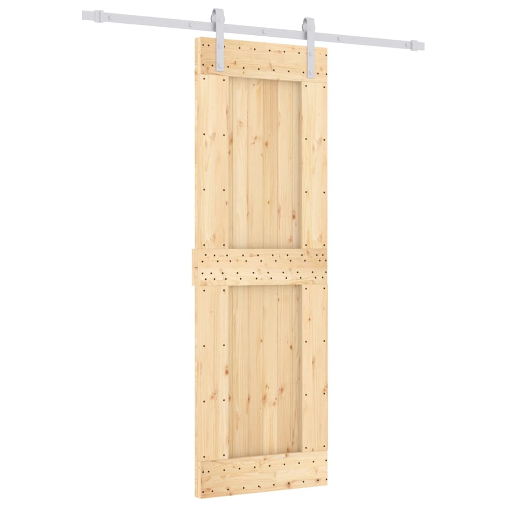 8721012080676_a_en_hd_1 vidaXL Sliding Door with Hardware Set 70x210 cm Solid Wood Pine - Image 2