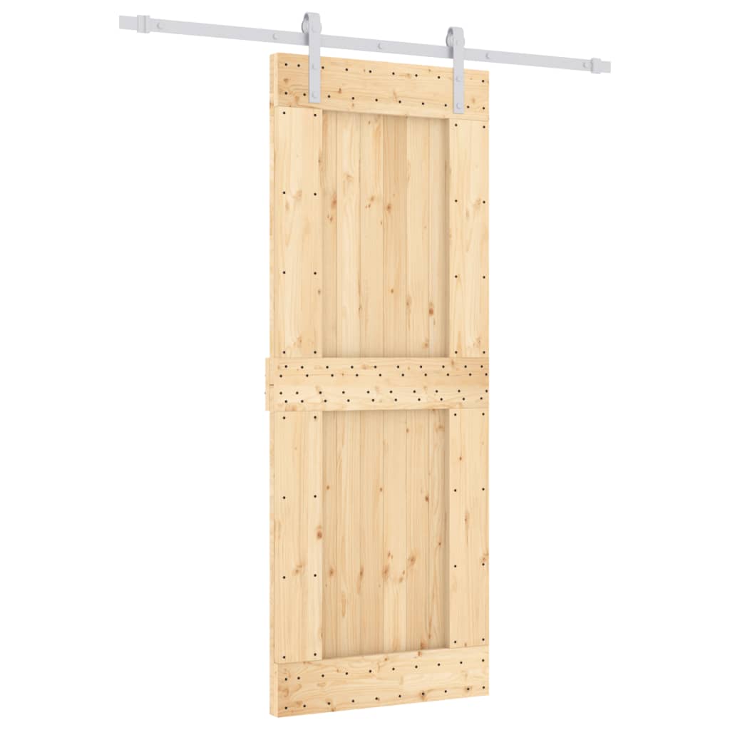 8721012080683_a_en_hd_1 vidaXL Sliding Door with Hardware Set 80x210 cm Solid Wood Pine - Image 2