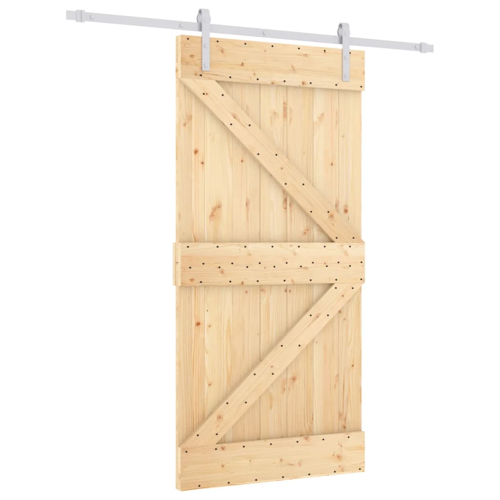 8721012080805_a_en_hd_1 vidaXL Sliding Door with Hardware Set 100x210 cm Solid Wood Pine - Image 2