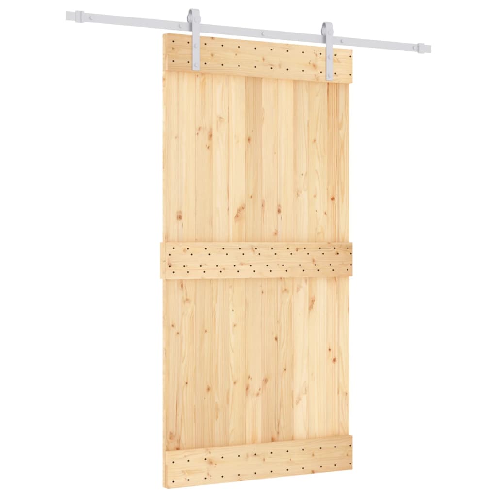 8721012080867_a_en_hd_1 vidaXL Sliding Door with Hardware Set 100x210 cm Solid Wood Pine - Image 2