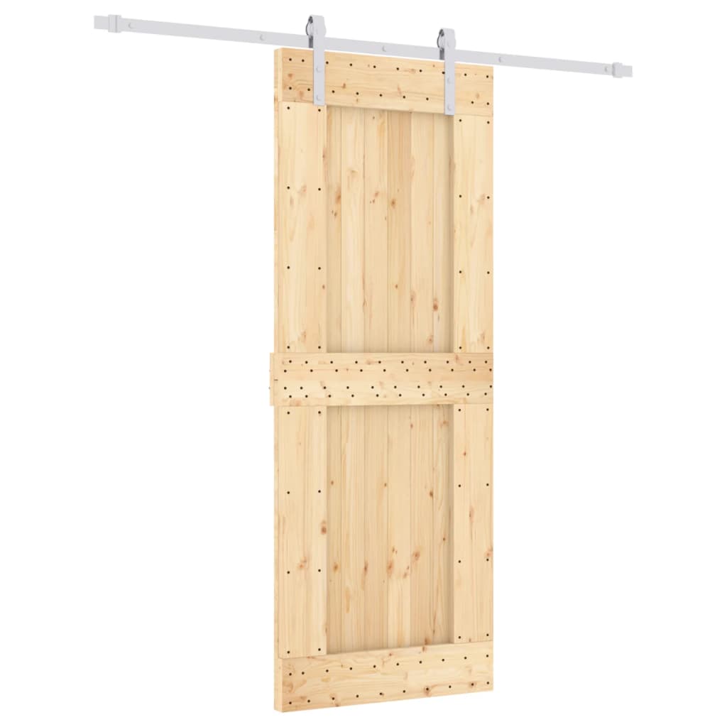 8721012080881_a_en_hd_1 vidaXL Sliding Door with Hardware Set 80x210 cm Solid Wood Pine - Image 2