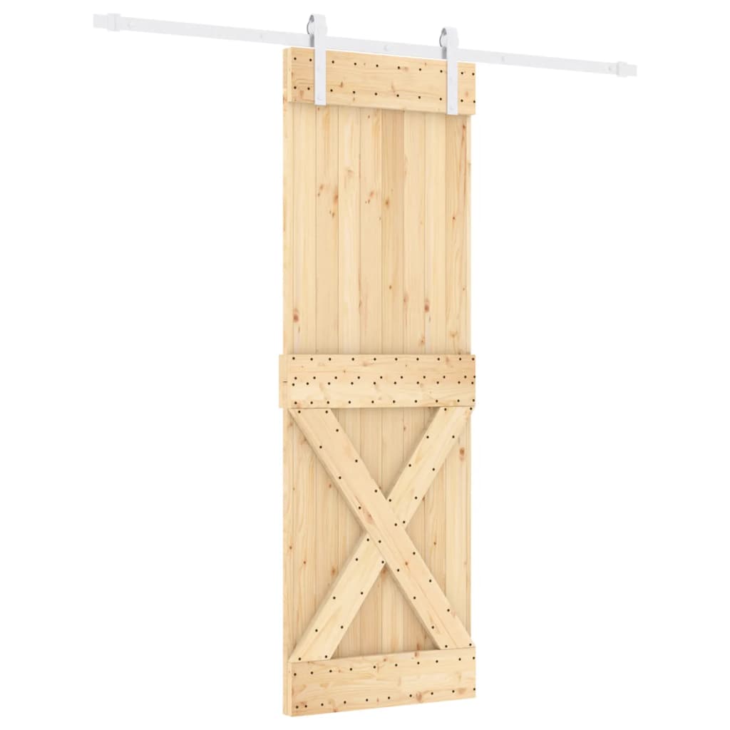 8721012080935_a_en_hd_1 vidaXL Sliding Door with Hardware Set 70x210 cm Solid Wood Pine - Image 2