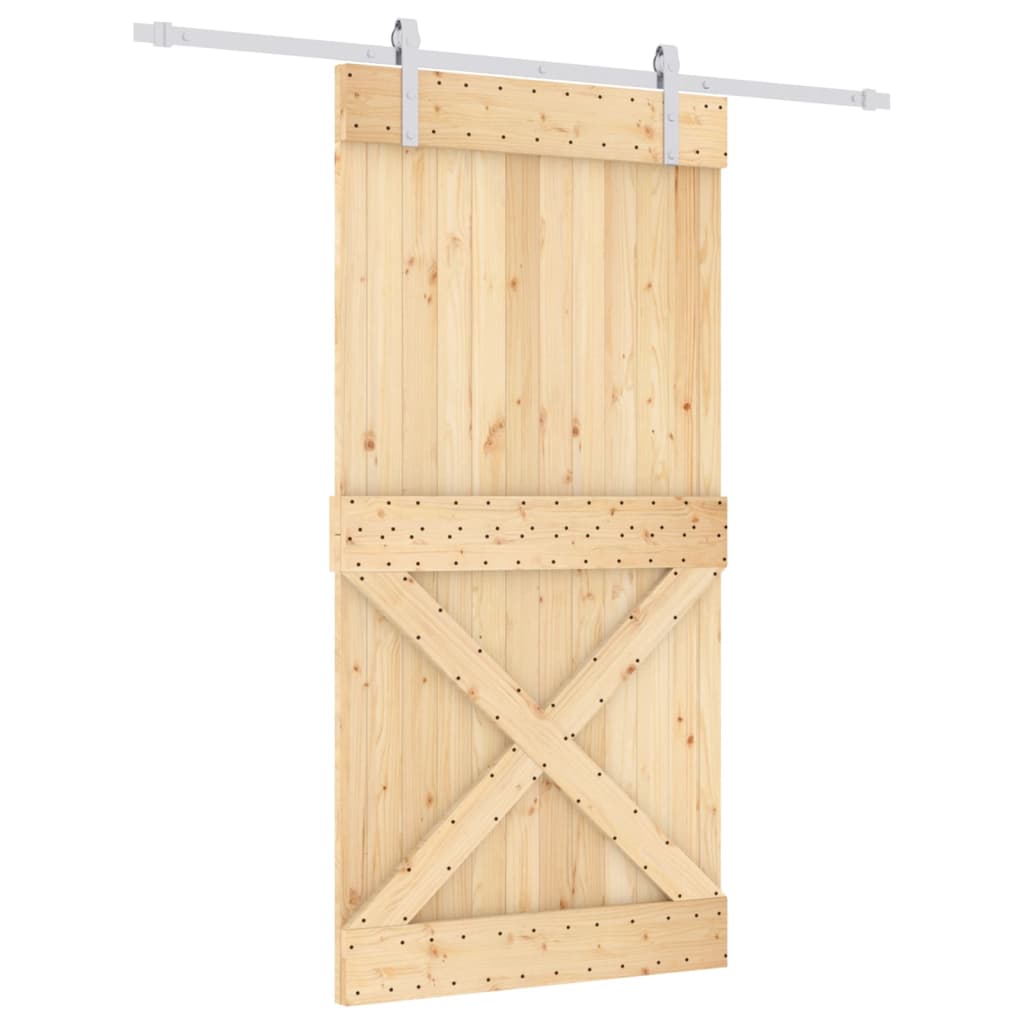 8721012080980_a_en_hd_1 vidaXL Sliding Door with Hardware Set 100x210 cm Solid Wood Pine - Image 2