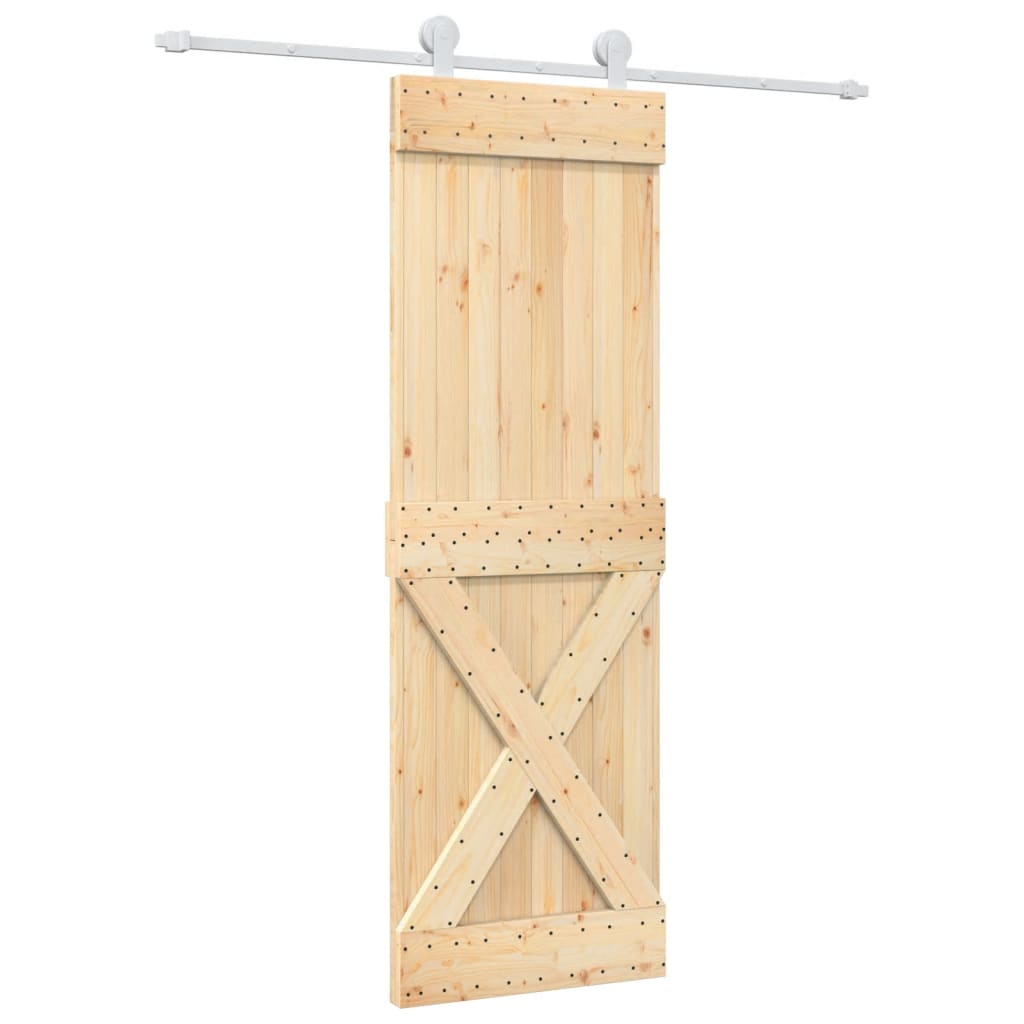 8721012081499_a_en_hd_1 vidaXL Sliding Door with Hardware Set 70x210 cm Solid Wood Pine - Image 2