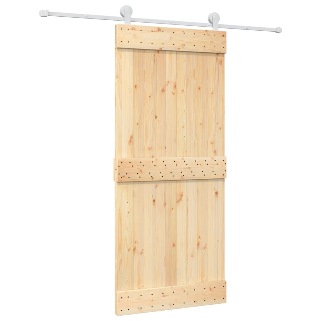 8721012081628_a_en_hd_1 vidaXL Sliding Door with Hardware Set 90x210 cm Solid Wood Pine - Image 2