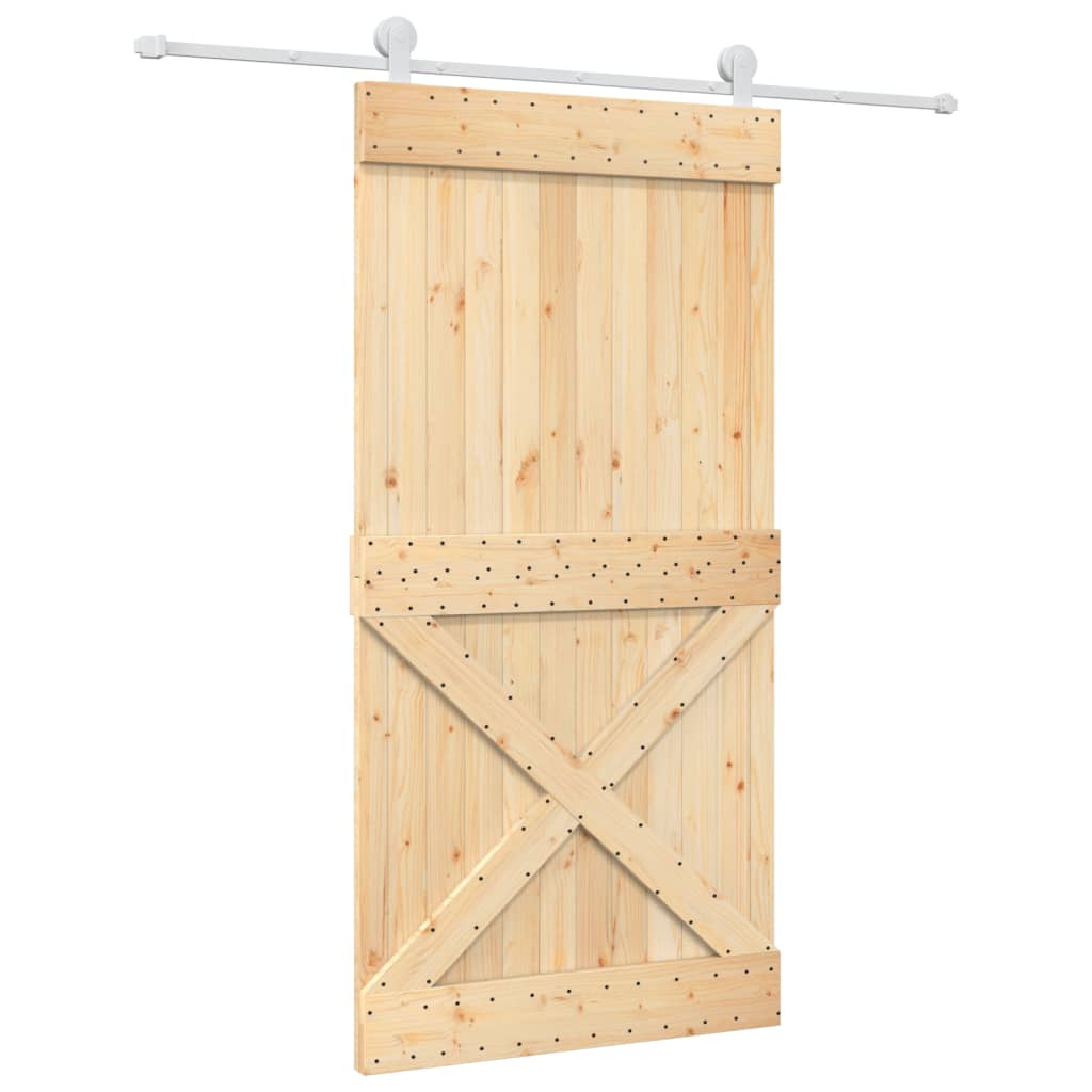 8721012081765_a_en_hd_1 vidaXL Sliding Door with Hardware Set 100x210 cm Solid Wood Pine - Image 2