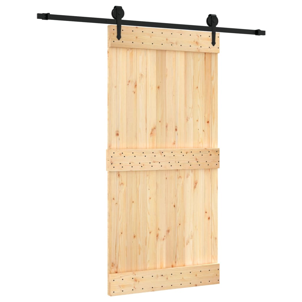 8721012082908_a_en_hd_1 vidaXL Sliding Door with Hardware Set 100x210 cm Solid Wood Pine - Image 2
